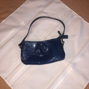 Small Liz Claiborne Blue Alligator embellished design Purse/bag/clutch